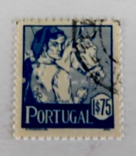 Portugal #613 Used/Fine, 1.75e Rancher of Ribartjo, 1941, "S.V. Perfin"