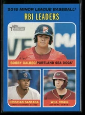 2019 Topps Heritage Minors #192 Craig / Dalbec / Santana Blue Border #/99