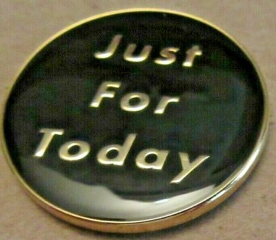 Just for today Narcotics  Anonymous Black 15 Year Medallion Gold NA coin Clean