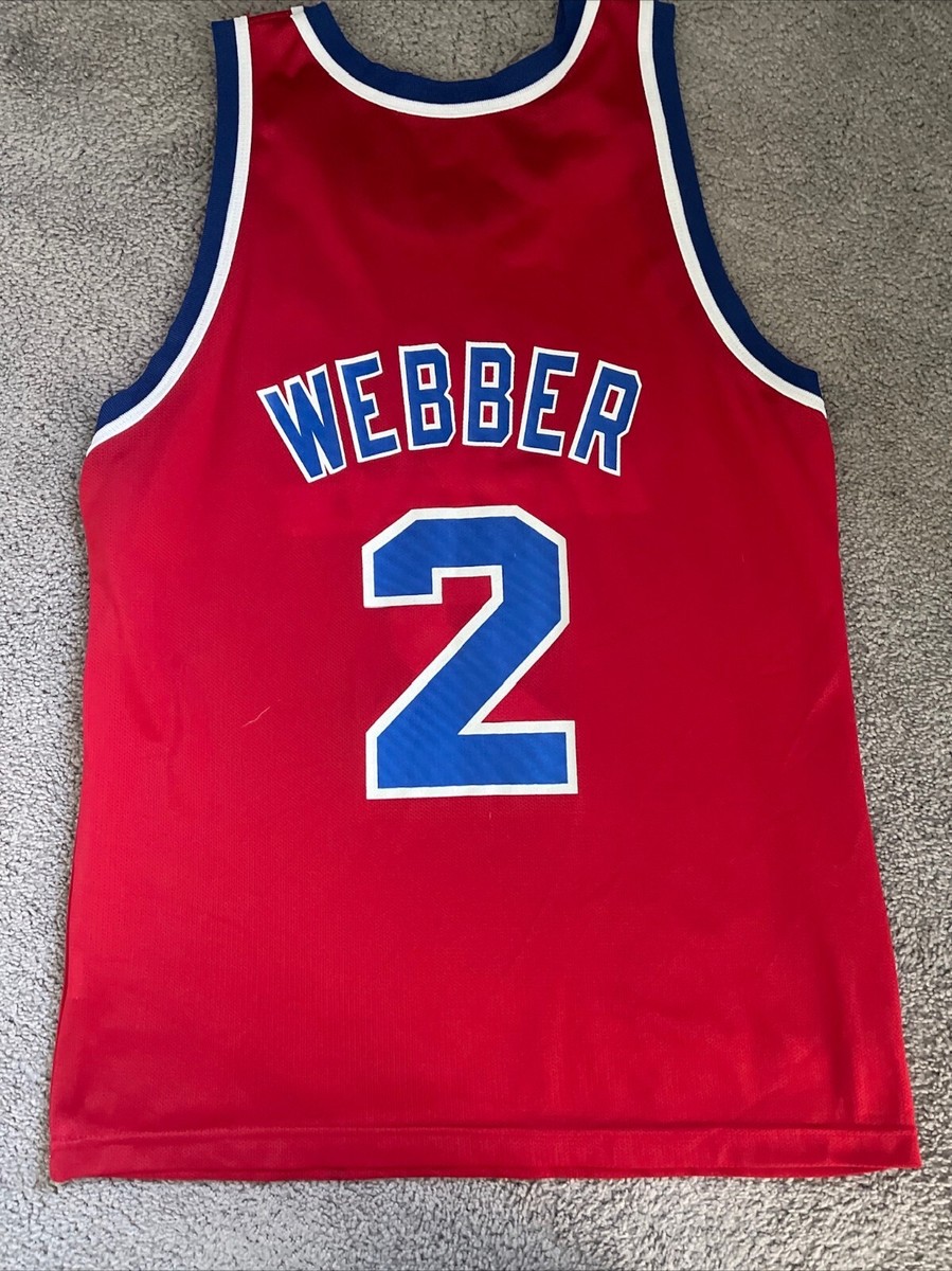 CHRIS WEBBER Washington Bullets Vintage Champion Jersey 44 NBA Bol