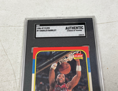 1986-87 Fleer Charles Barkley Rookie RC #6 SGC Authentic Trimmed 