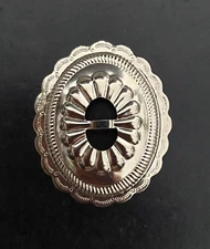 12 lg.  Western Horse Saddles Leathercraft oval Slotted Concho 2"