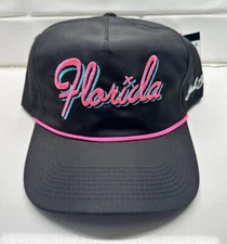 NEW Bad Birdie Men’s Florida Rope Golf Hat Adjustable Black/Pink FREE Shipping