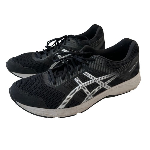 Asics Gel-Contend 5 Running Shoes Athletic Comfort Black Silver Mens US 15