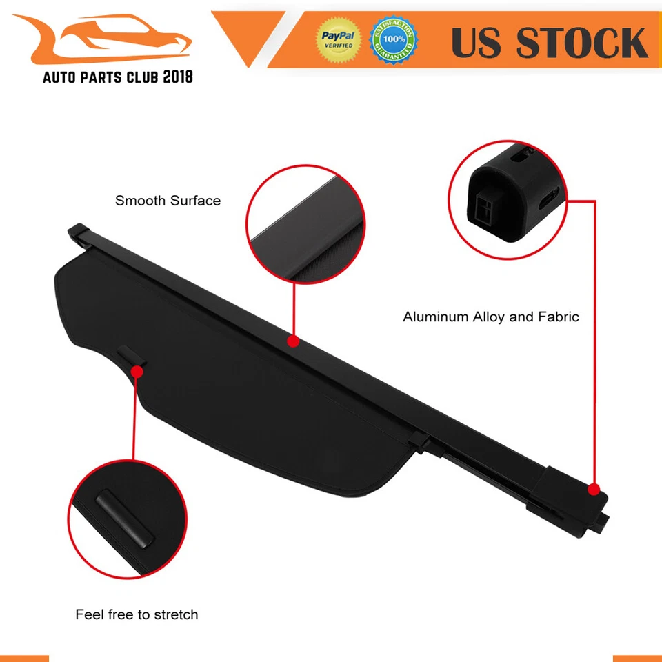 Trunk Cargo Cover Shield Shade Retractable For Acura MDX 2007-2011 2012 2013 V6 Foto 3 de 4