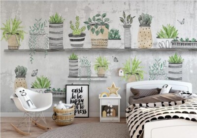3D Cute Potted Plants ZHUA2579 Wallpaper Wall Murals Removable Self-adhesive Ann