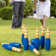 10x Wood Bowling Set Portable