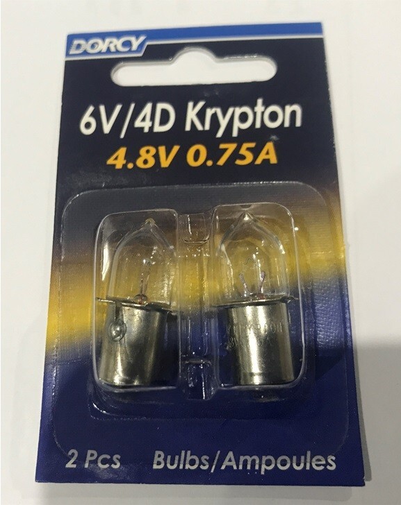Dorcy 4.8Volt, 0.75A Base Krypton 3D Flashlight Bulbs, 2Pack kpr113 eBay