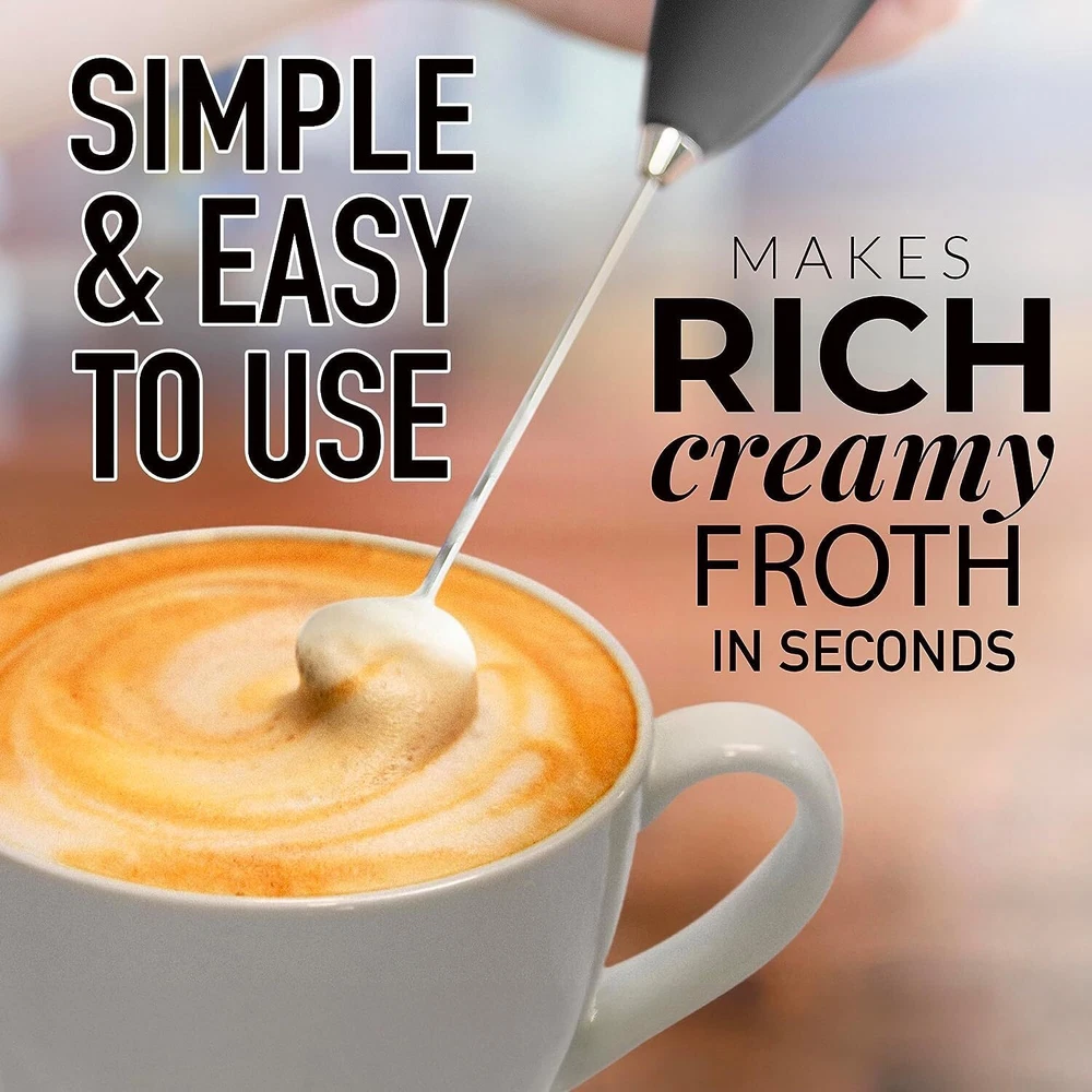 Milk Frother Handheld Foam Maker for Lattes -  Drink Mixer for Coffee Cappuccino
