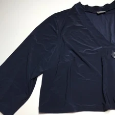 MSK Cardigan Womens Size Large Navy Blue Shrug Single Button Long Sleeve