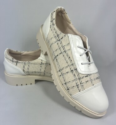 Women's Shoes Laces Thick heel Flats Plaid And Cream Colored Size 8 | eBay
