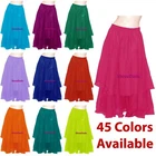 2 Layer Skirts Chiffon Gypsy Full Circle Belly Dance Tribal Costume Maxi Half
