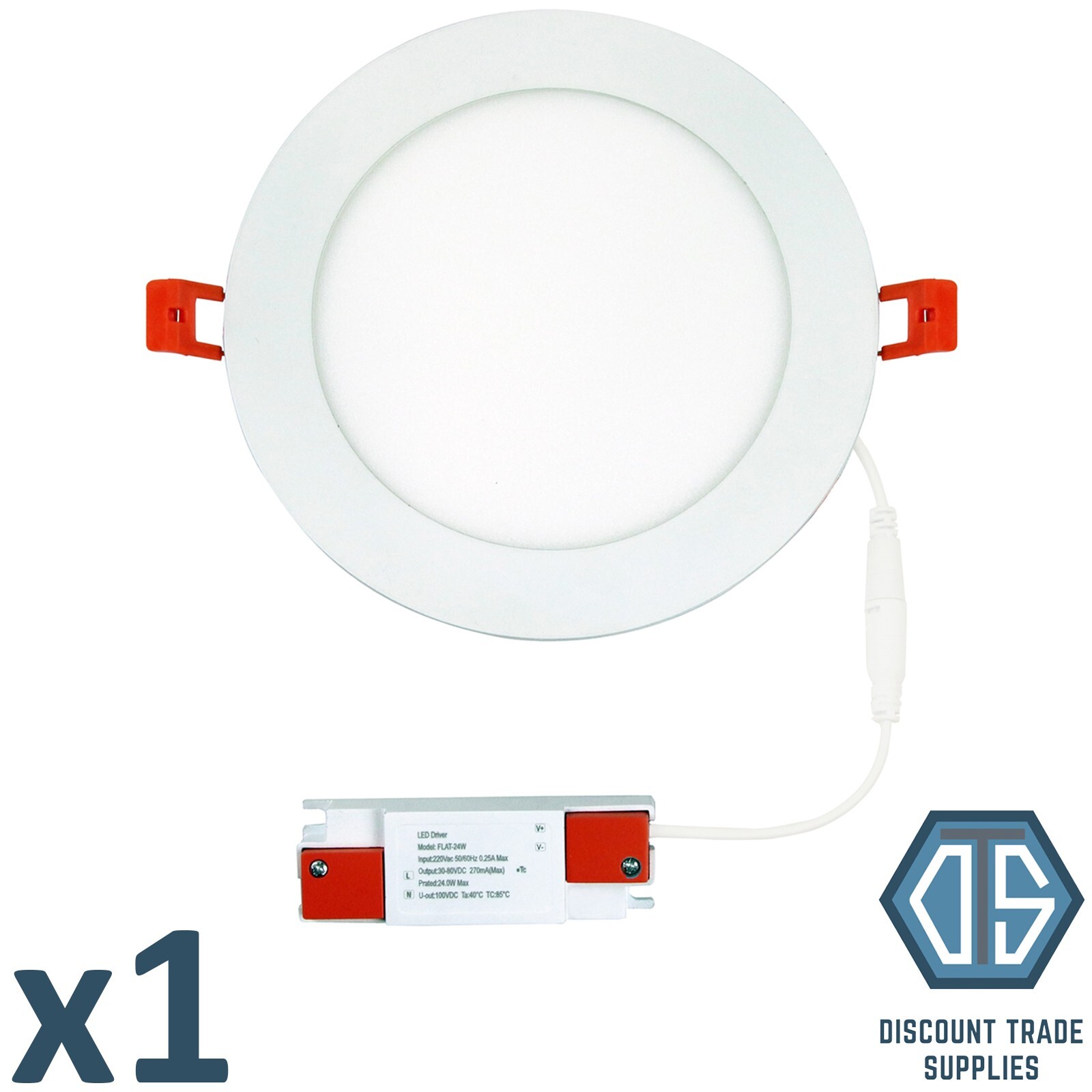 1x ALPHA CCT White Switchable Round LED Panel Downlight IP44 18W ALPHA-CT-18W