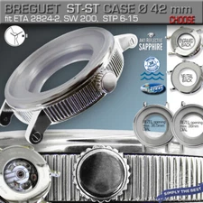 WATCH CASE BREGUET, 42 MM, ST.STEEL, SAPPHIRE C, MOVEMENT ETA2824, SW, STP, SOP