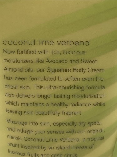1) Bath & Body Works Coconut Lime Verbena Body Cream DISCONTINUED Lotion - Picture 7 of 12