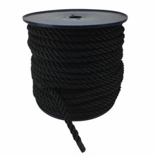 6mm Black 3 Strand Nylon Rope On A Reel Anchor Mooring Yacht Select Your Length
