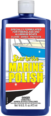 Marine Polish - for Fiberglass, Metal & Painted Surfaces - Cleans & Polishes wit