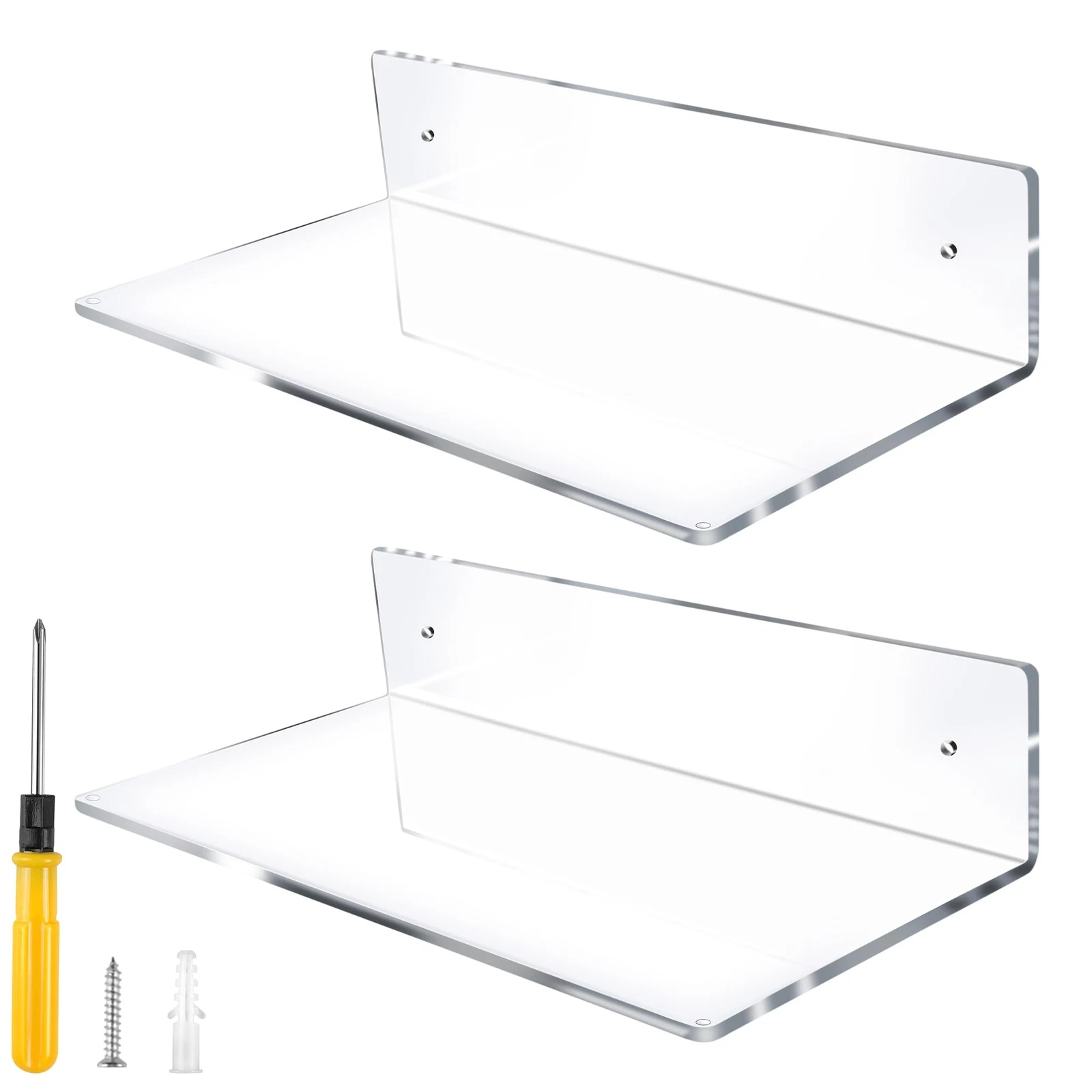 12-Inch L-Shaped Acrylic Floating Shelf for Wall Storage 2 Pack
Opens in a new window or tab