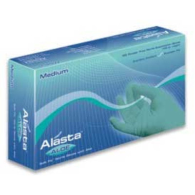 Alasta Aloe Nitrile gloves: X-LARGE 100/Bx. Powder-Free, Textured fingertips