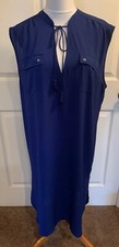 NWT J Crew Sleeveless Tassel Tunic Dress Cover Up Indigo Sz L B6494