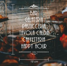 vetrofanie adesivo pasticceria bar ristorante pizzeria street food vetrine a1132