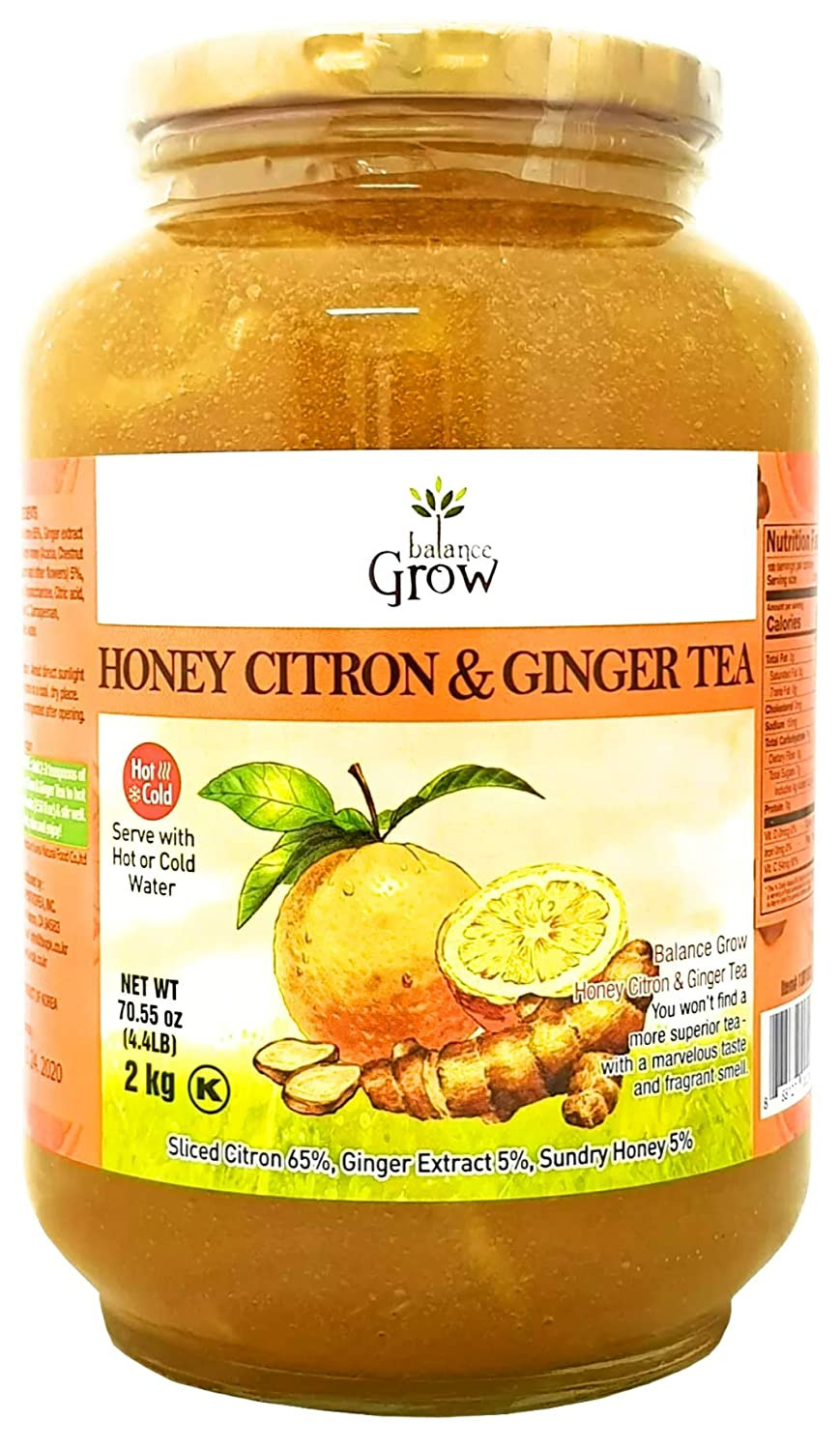 Honey Citron and Ginger Tea 70.55Oz 4.4 Lbs/2Kg Pack of 1