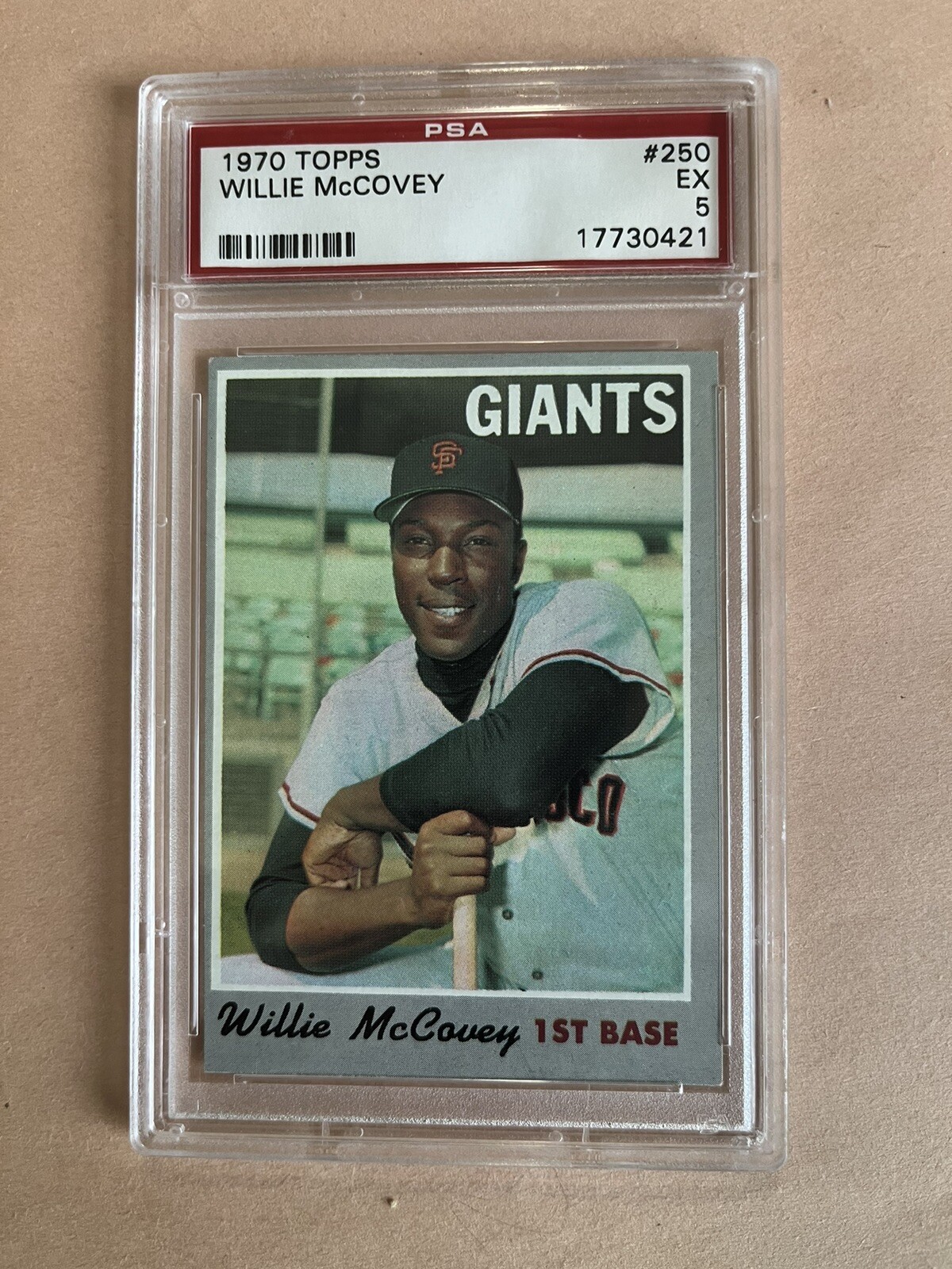 1970 Topps #250 San Francisco Giants Willie McCovey PSA 5-EX CONDITION.