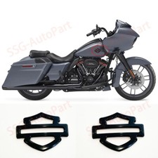 2x METAL Gloss Black Harley CVO Custom Metal Tank Emblems Show Gloss Finish