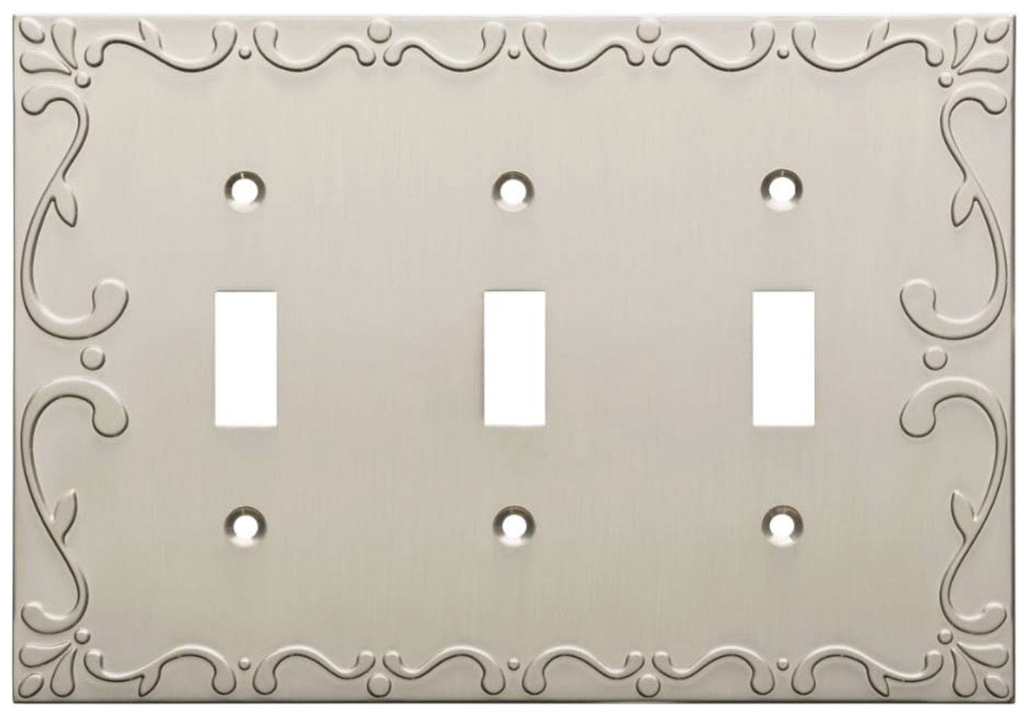Franklin Brass W35078-SN Classic Lace Satin Nickel Triple Switch Wall Plate
