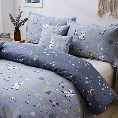 Boys Space Astronaut Bedding Kids Bedding Sets Size Grey Queen