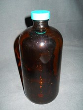 Qorpak 960mL / 32oz Amber Glass Narrow Mouth Bottle & Cap, GLC-02006