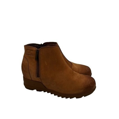 NEU Sorel Evie wasserdichter Lederstiefel mit Reißverschluss in samtigbraun, Größe 9 - Bild 2 von 6