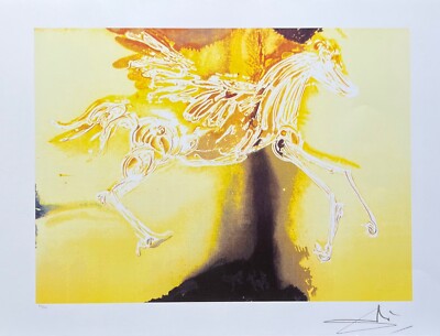Salvador Dali PEGASUS Facsimile Signed Lithograph from Dalinean Horse Suite