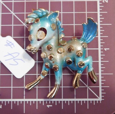 Blue Horse open-work ~ Brooch-Pin - #A05