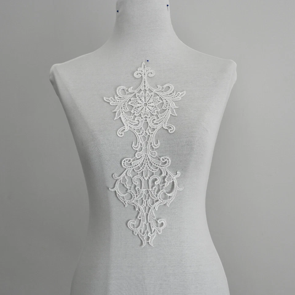 1Pc Lace Embroidery Applique Patches DIY Sewing Wedding Dress Clothing Decor - Image 2 of 4