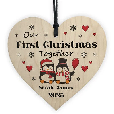RED OCEAN Personalised Our 1st Christmas Together Decoration Gift For Couple Christmas