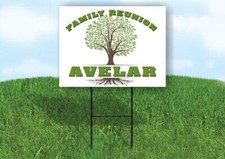 AVELAR FAMILY REUNION GR TREE 18 in x24 in Yard Sign Road Sign with Stand