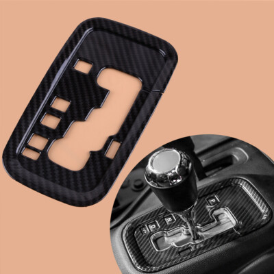 For Jeep Wrangler JK 2011+ Carbon Fiber Black Gear Shift Panel Frame Cover Trim
