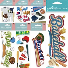 U Choose💋BASEBALL Scrapbook Stickers Jolee's Paper House Recollections Sports