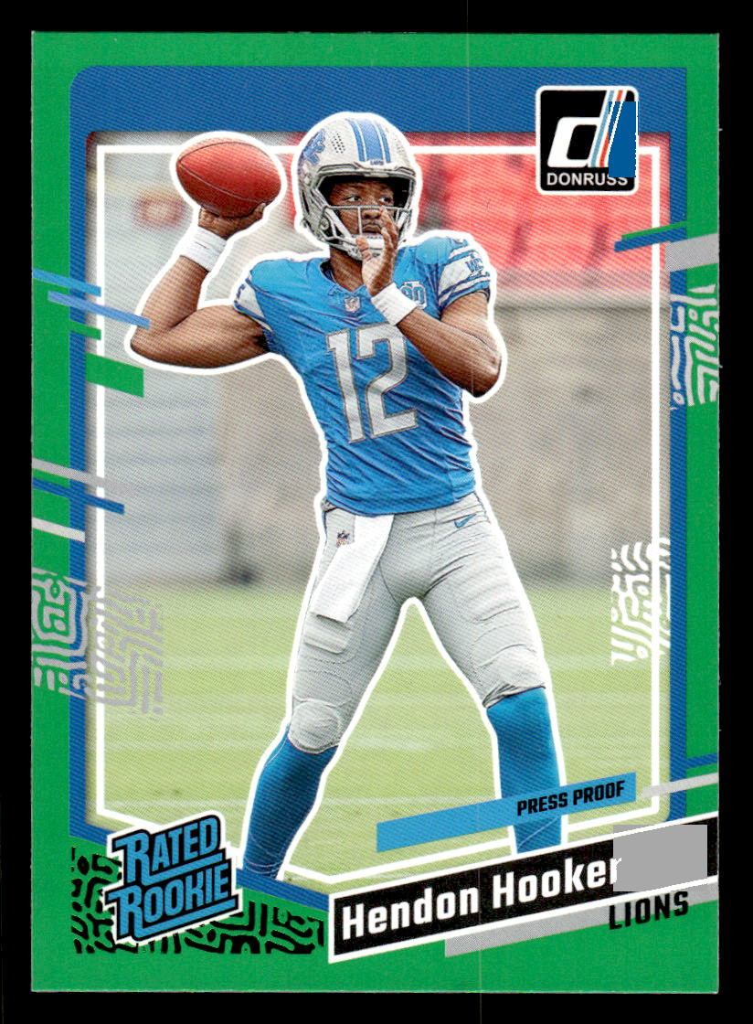 2023 Donruss #329 Hendon Hooker Green Press Proof Rookie LIONS