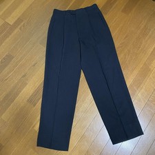 Giorgio Armani 90s Wide Leg Tuck Slacks Dark Navy Used Vintage