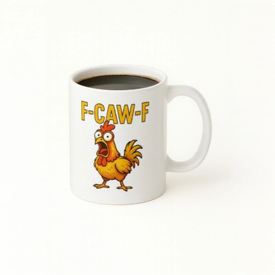 Kaffee Tasse Hänchen Hahn Huhn Chicken F-Caw-F Weihnachten Geburtstag Geschenk