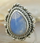 Moonstone Gemstone Silver Handmade Jewelry Ring Size 7 R1202