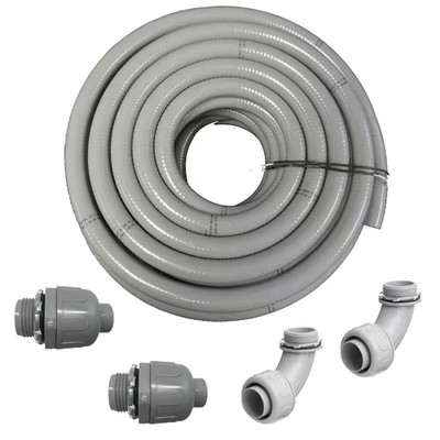 1/2 In. Dia X 25 Ft. Non Metallic UL Liquid Tight Electrical Conduit Kit with 2