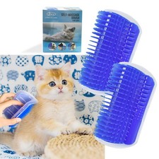 2 Pack Self Grooming Wall Brush for Cats and Dogs - Cat Groomer with Blue