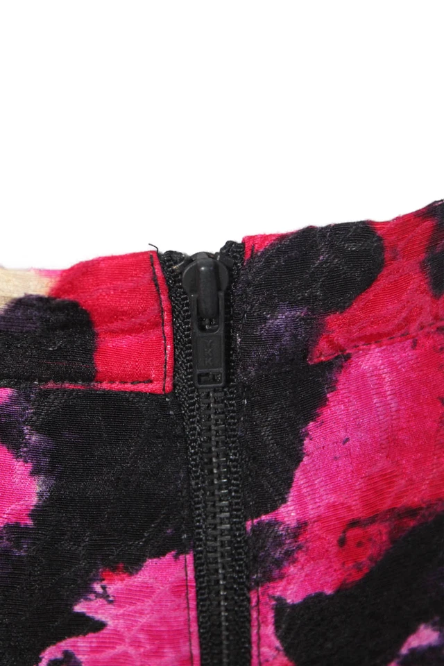 Falda Tracy Reese Mujer Cremallera Trasera Hasta la Rodilla Seda Línea A Negra Rosa Talla 0 Foto 4 de 4