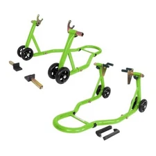  Motorcycle Stands Front and Rear, Front Rear Combo Front & Rear Stand Green