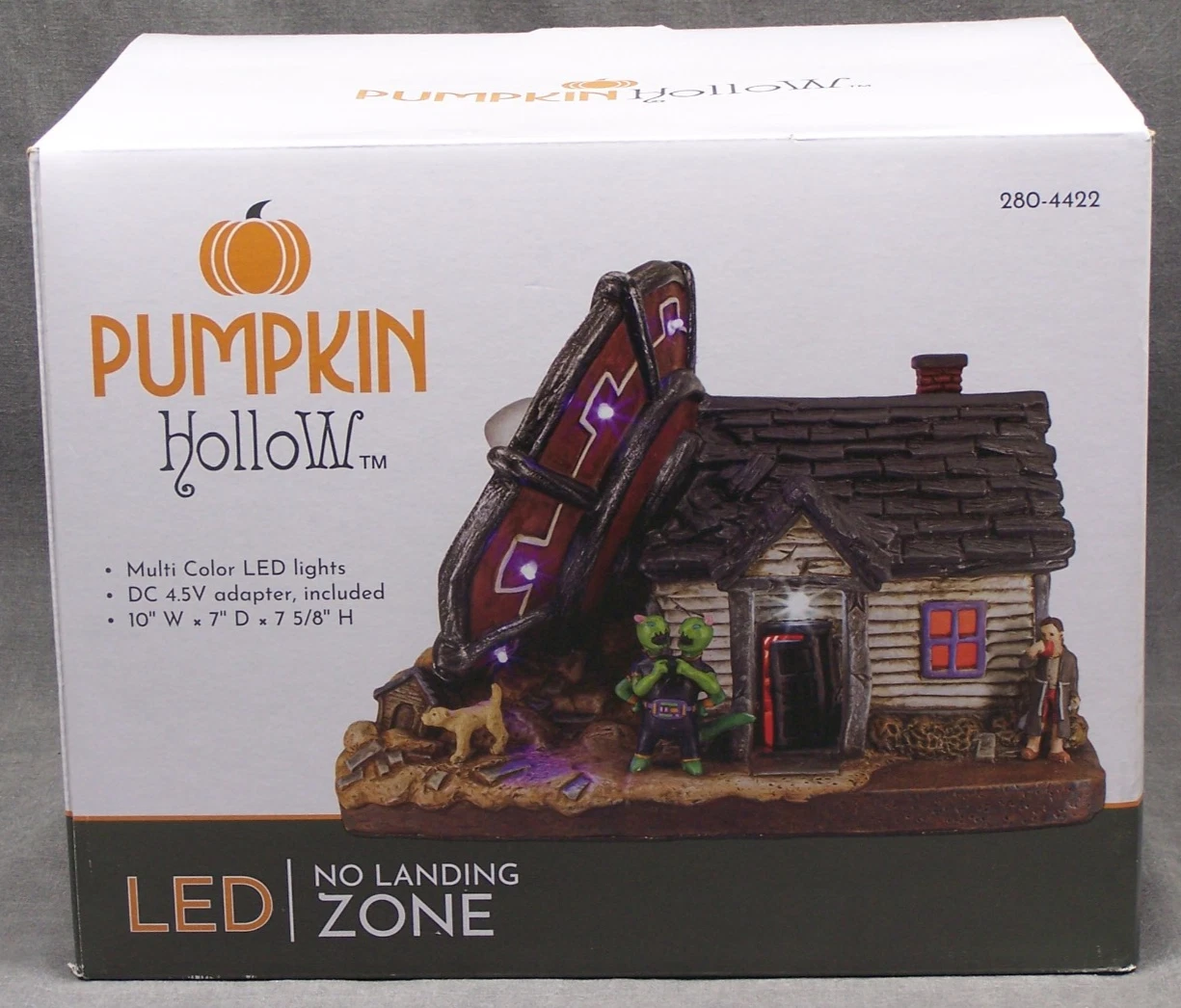 Pumpkin Hollow No Landing Zone Halloween Village Building Multicolor LED NIB