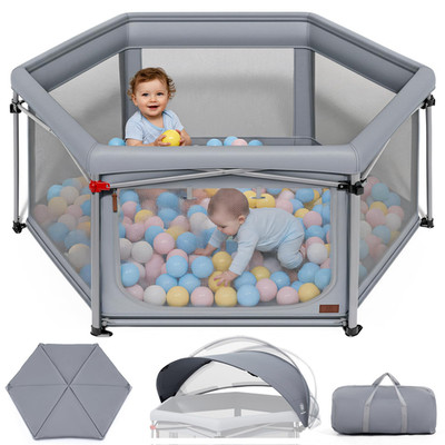 Ever Advanced Foldable Baby Playpen 3Cm Mat Baby Beach Tent 180 Rotatable
