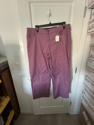 St. John's Bay Women Pants Size 18W Wide Leg High Rise NEW!! Bordeaux Rose Color